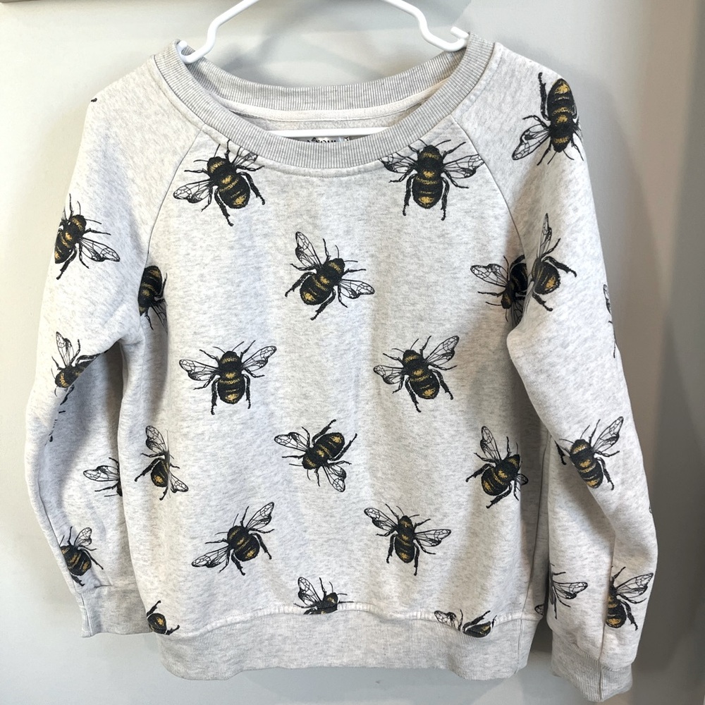 L.A. Soul Women’s Gray Bee Print Crewneck Sweatshirt Long Sleeve Pullover Medium